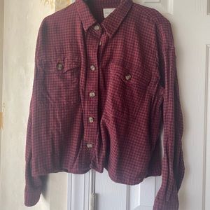 American Eagle cropped flannel